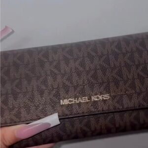 Michael Kors Signature Brown Key & Card Holder